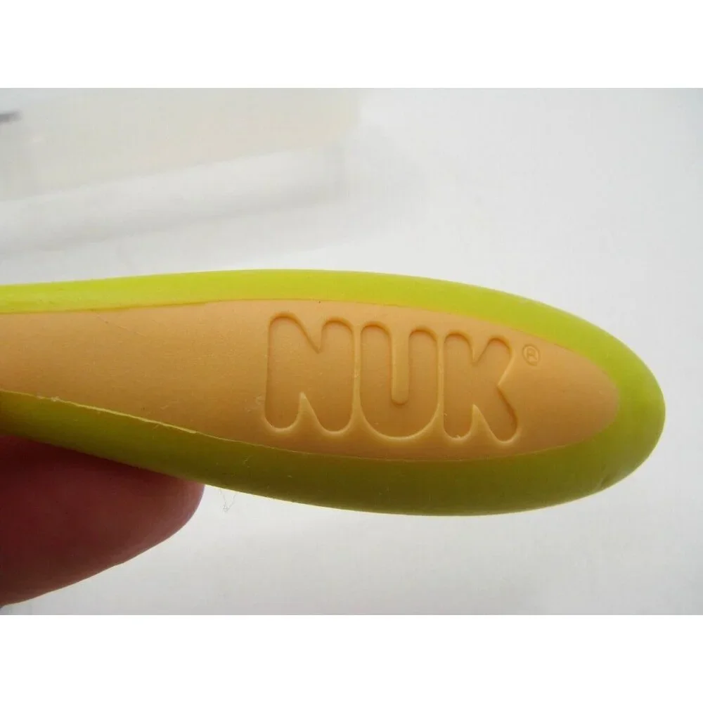 NUK 2 Piece Fork Spoon Set Lunchbox Travel Case Stainless Steel Kids Toddler Vtg